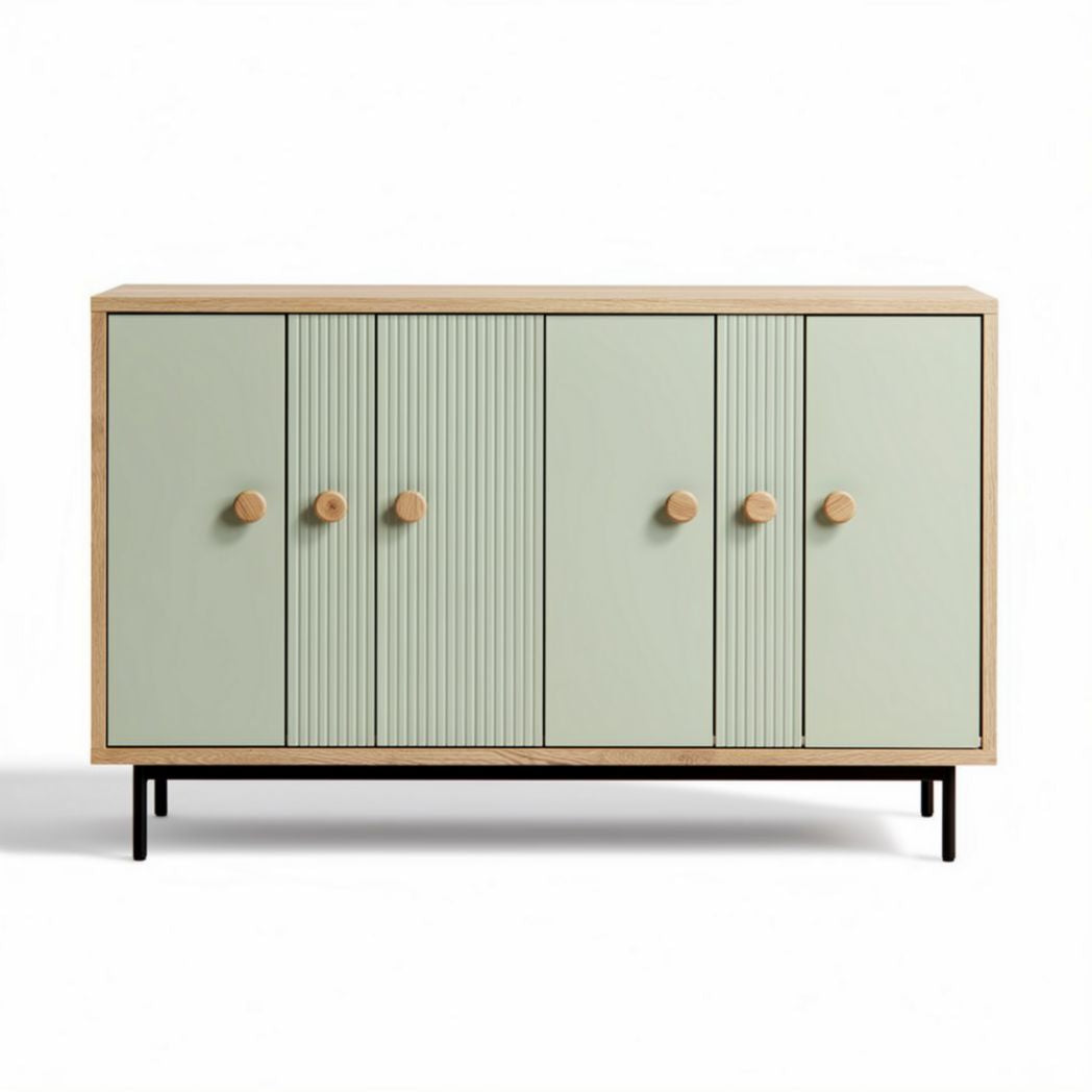 Sideboard aus MDF und Holz mit grünem Finish und Ablageflächen 100 x 40 x 75cm