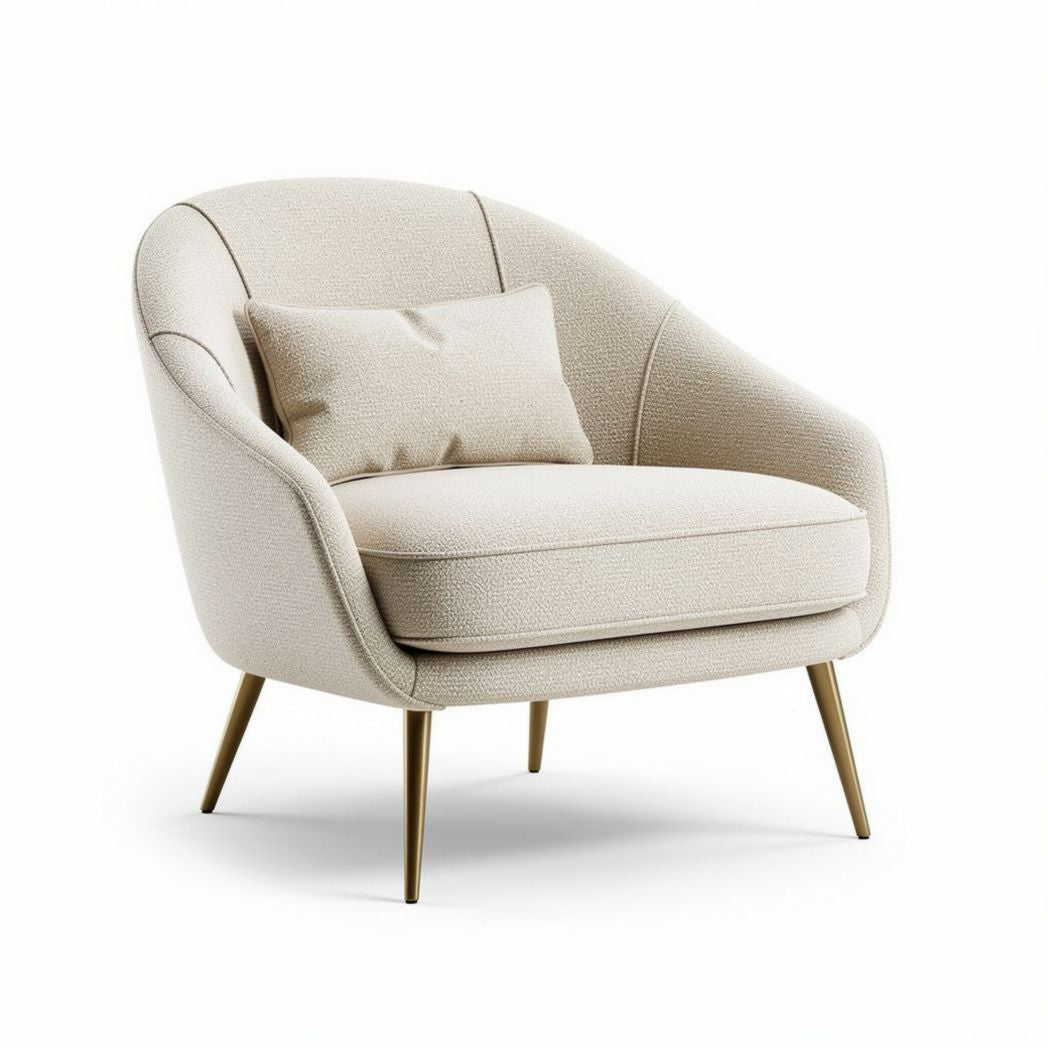 Bequemer sessel in beige mit kisseneinsatz und metallfüßen 80 x 80 x 70cm